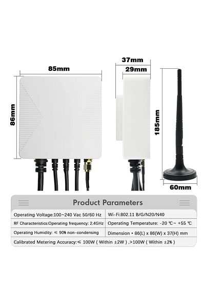 EARUELETRIC 80a Ct Tuya Smart Life 3 Phase Wifi Energy Kwh Meter 80a 300a Power Clamp Current Transformer App Mo