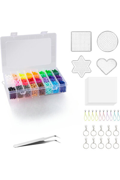 Choice مجموعة خرز فيوز 24 لونًا، 5 مم، مجموعة حرفية للأطفال، 5 ألواح خشبية، م...