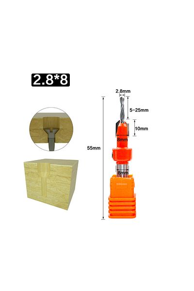 Binoax 2.8 X 8 8mm Shank Hss Countersink Router Bit Screw Extractor Remon Demolition For Wood Milling Cutte