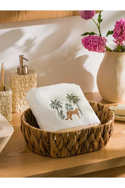 LC Waikiki LCW HOME Εκρού Κεντημένη Πετσέτα Προσώπου 50x80 εκ
