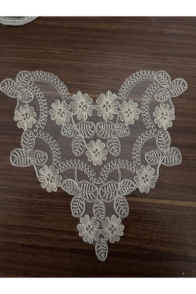 Butik İmza Güpür aplik runner tepsi üstü elbise örtüsü fransız dantel Güpür k...