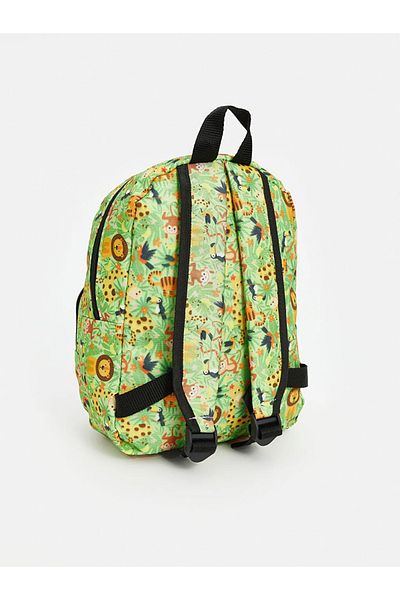 LC Waikiki Geantă de școală pentru băieți LCW ECO verde cu imprimeu animal