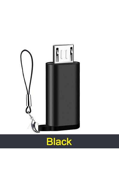 STONEGO Black Type C To Micro Usb Adapter, Type C Female To Micro Usb Male Convert Connector Support