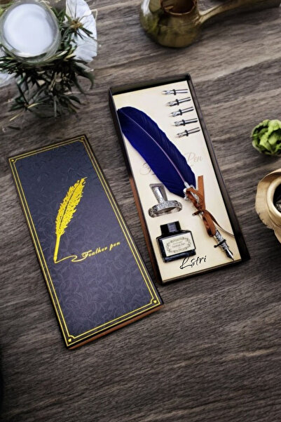 lstri Mürekkepli Hokka Zarif Tasarım Divit Kalem Set Sevgililer ve Öğretmenle...