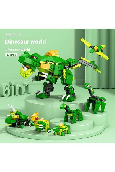 Choice B Nobox 6in1 City Engineering Car Police Truck Dinosaur Building Blocks Tank Helicopter Bricks Fire