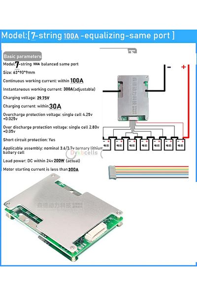 Choice 7s Li-ion 100a 6s 7s 8s 24v 50a 100a 130a Li-ion Lifepo4 Lithium Battery Protection Board Bms Balanc