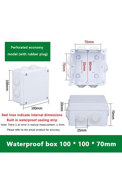 Choice D White Connection Cable Branch Diy Waterproof Ip65 Power Case Junction Box Indoor Wire Shell Elect.