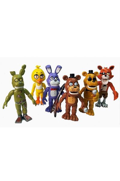 Choice مجموعة مجسمات Fnaf Blacklight Bonnie Foxy Chica Freddy Frostbe المصنوعة من مادة البولي فينيل كلوريد مقاس 4.5 بوصة.