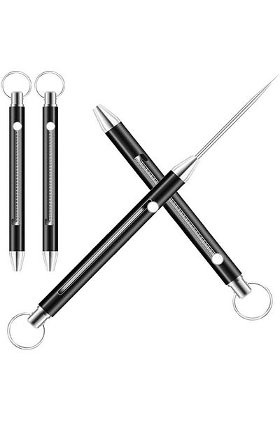 Choice 1PC Titanium Alloy EDC Telescopic Toothpick Keychain Pendant Gift Fruit Fork Camping Pocket Tooth...
