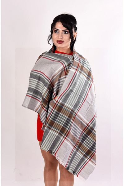 K&B PASHMINA Γκρι καφέ μοτίβο κασμίρ σάλι |   Sofu Soft Φυσική Αέρισμα |   70*180 εκ |   Υψηλής ποιότητας και κομψό σχέδιο
