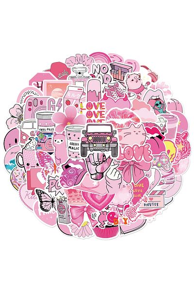 Choice 100pcs Aesthetic 50/100pcs Pink Vsco Cute Girl Stickers Aesthetic Skateboard Laptop Guitar Graffiti