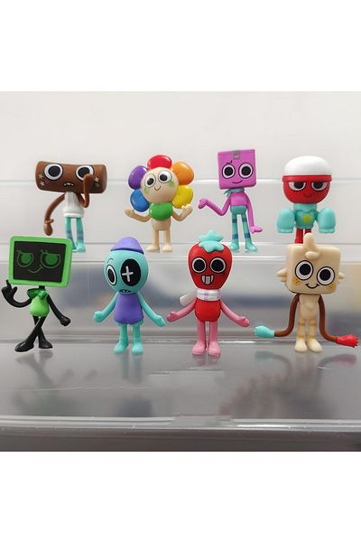 Choice Red 8pcs/set Anime Dandy's World Action Figure Toy Cartoon Dandy World Horror Game Pvc Model Doll Fi