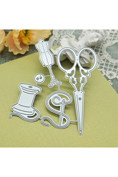 Choice DM-2462 Cutting Dies Scissors Needle Line Metal Stencil Mold Crafts Di...