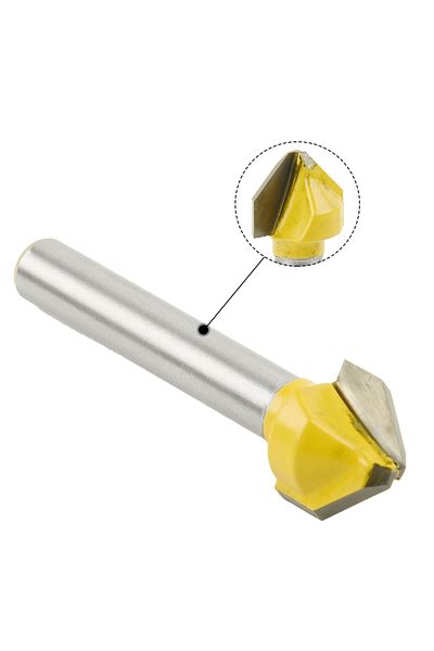 Choice 6mm Shank Router Bit 90 Degree V-shaped Flat Head Chamfer Carbide Engraving Milling Cutter For W...