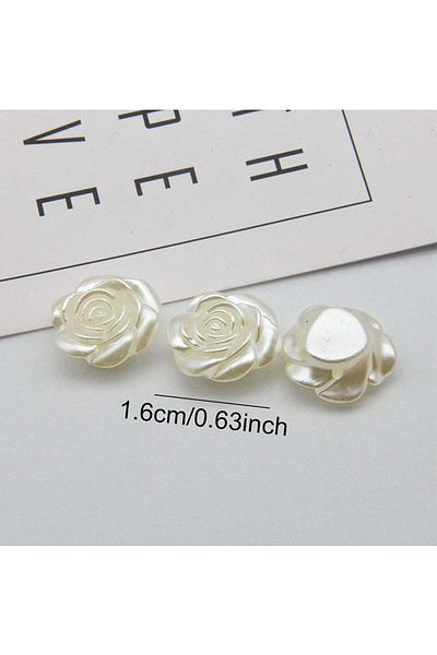 Choice 20pcs 16mm 20pcs 16mm Rose Shaped Button Women Shirt Knitted Buttons Plastic Pearl Buttons Sewing Di