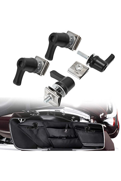 Choice Universal Motorcycle 4Pcs Black Saddlebag Lever Lock Bolts & Nuts Kit ...