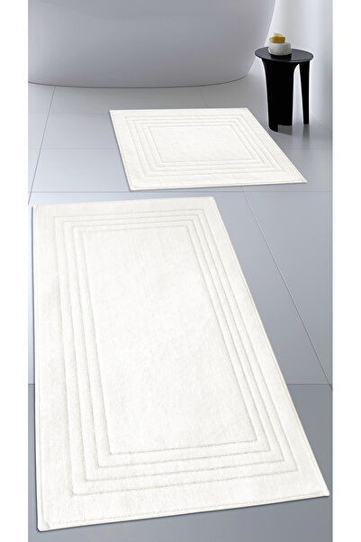 Cotton Crafty طقم سجادة حمام منسوجة من القطن ماصة للماء، طقم سجادة حمام فيرا ...