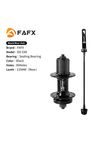 Choice محور دراجة جبلية خلفي أسود FAFX مقاس 36H بمحملين مقاس 32/36 فتحة متواف...
