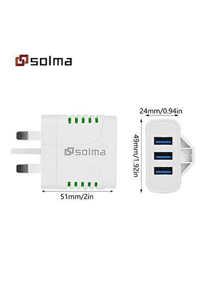 Choice شاحن شحن LED قياسي جديد من المملكة المتحدة باللون الأزرق مزود بثلاثة م...
