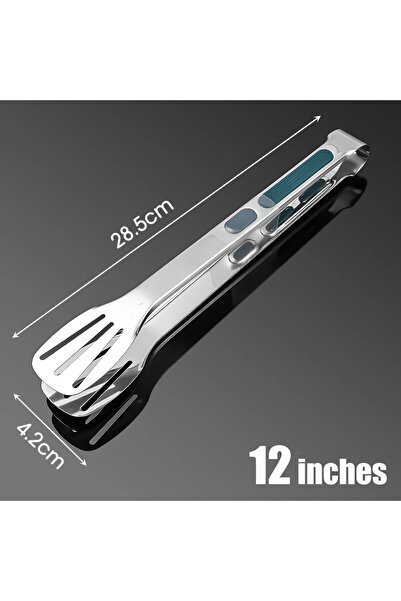 Choice ملقط شواء غير قابل للانزلاق من الفولاذ المقاوم للصدأ مقاس 12 بوصة 7/9/...