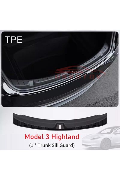 Choice M3 Highland Tpe Trunk Sill Protector Organizer For Tesla Model 3 Highland 2024 Mat Guard Tpe Or Abs