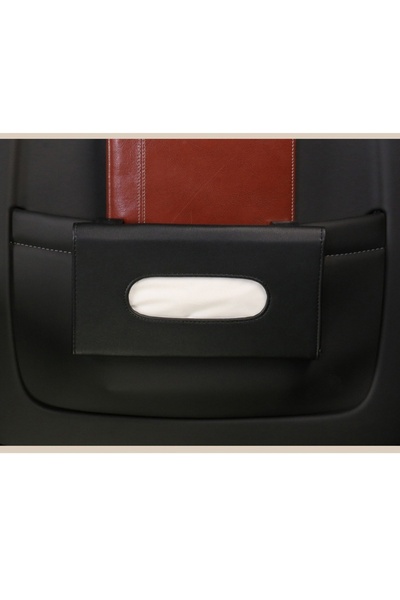 Choice1 علبة مناديل سيارة جديدة من جلد الناعم البيج، تُعلق على قبعة بواقٍ شمس...