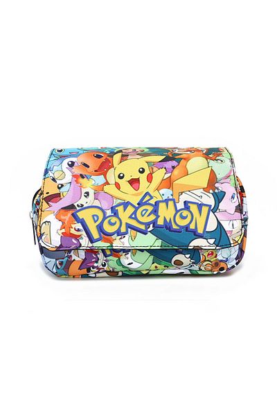 Choice A Pikachu Pen Bag Fully Printed Flap Stationery Box Pokemon Cartoon Large Capacity Pencil Case Cute.