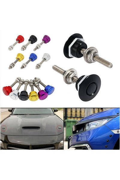 Choice Universal Push Button Billet Quick Release Fasteners Set Racing Car Front Bumper Hood Pin Engine ...