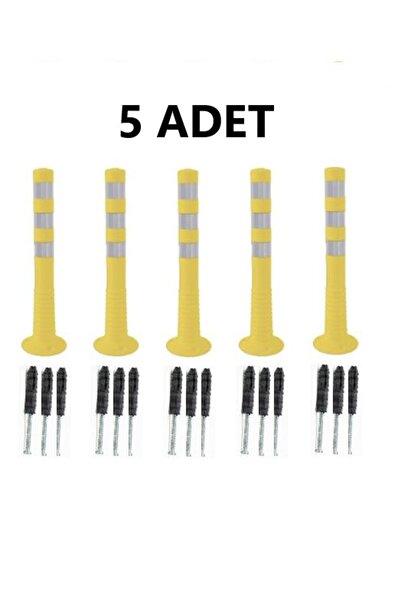 Zeplin 5 Adet Sarı Renk Otopark Düzenleyici 75 Cm Eco Delinatör