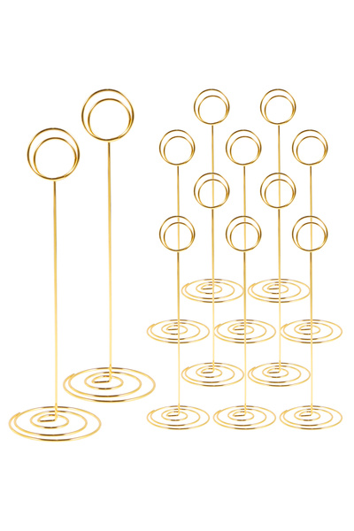Choice حامل رقم الطاولة الذهبي 12 قطعة 22 سم حامل بطاقة مكان معدني من الحديد ...
