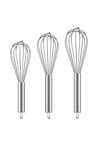 Choice 3 Pack Stainless Steel Whisk Set 6 Wire Whisks 8/10/12 Inch Kitchen Balloon Whisks With Stainless...