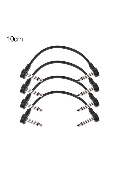 Choice 10cm 4 Inch 4 Pcs Anti-noise Electric Guitar Pedal Audio Cable 4 Inch 10 Cm 1/4 Right Angle Pedal Co