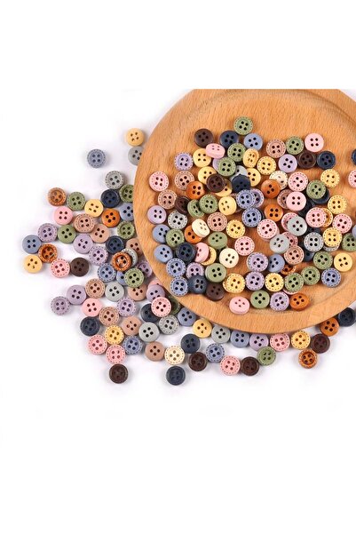 Choice 1 سم mt2599-mix 100 قطعة 10 مم أزرار خشبية زخرفية مختلطة للخياطة والملابس والحرف اليدوية H