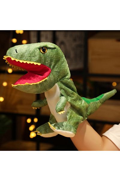 Choice 35cm Green 1 Pc Dinosaur Plush Hand Puppets Lifelike Triceratop Tyrannosaurus Rex Hand Puppets For K