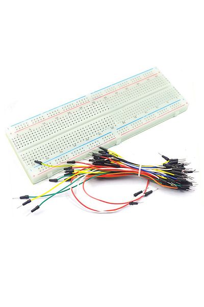 Choice 830 Tie And 65pcs Mb102 Breadboard Kit 400/830 Points Prototype Board 65 Jumper Wires U-shaped Solde