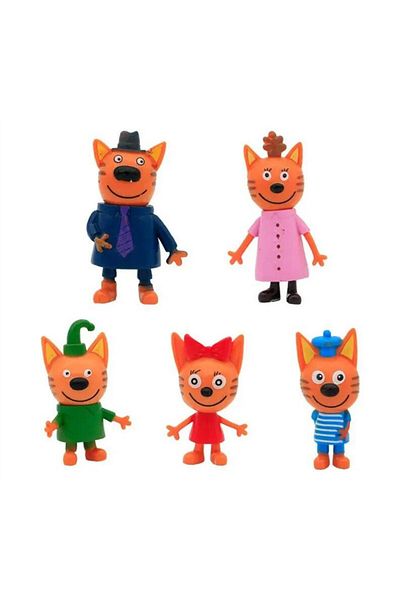 Choice 5 Pcs Kittens 6-8 Cm 5 Pcs/set Russian Three Little Kittens Action Figure Toys Cartoon Anime Happy C