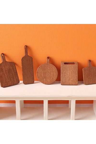Choice 5Pcs 1:12 Dollhouse Miniature Mini Simulation Chopping Board For OB11 Bread Dessert Board Kids De...