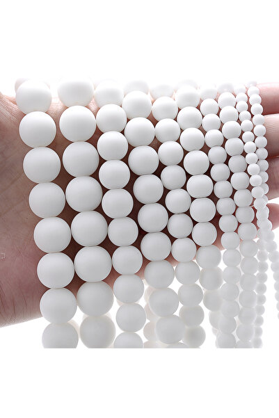 Choice1 12mm(around 30pcs) White Matte Stone Beads Round Loose Spacer Beads f...