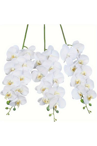 Choice 2pcs White 2pcs 9-head Flowers 38inch Artificial Butterfly Orchid Bouquet Artificial Flowers For Wed