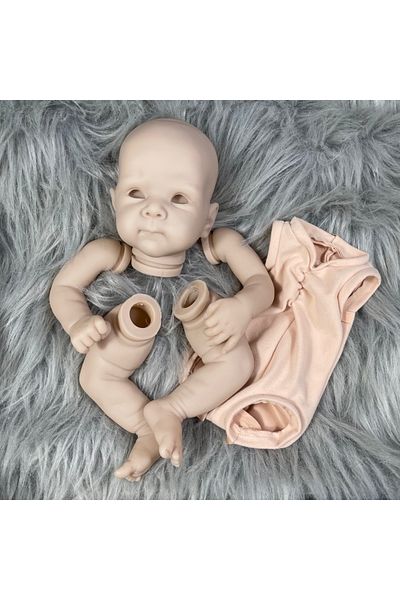 MRB With Blue Eyes Unpainted Doll Kit MRB 18 inch Reborn Doll Kit Bettie Lifelike Unfinished Unpainted F