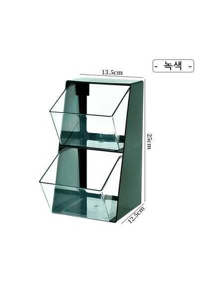 Choice Green Coffee Tea Bag Storage Box, Office Acrylic Desktop Storage Box, Storage Shelf