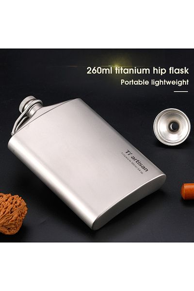 Choice Ta8603S-200ml Tiartisan 200ml/260ml Portable Pure Titanium Hip Flask With Funnel Outdoor Hiking Pot