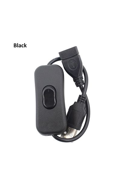 Choice 1 قطعة كابل USB أسود بطول 28 سم مع مفتاح تشغيل/إيقاف تشغيل أسلاك ذكر إلى أنثى تمديد خطي لمصابيح LED