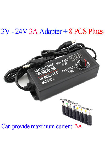 Choice مصدر طاقة قابل للتعديل من التيار المتردد إلى التيار المستمر 3 فولت - 2...