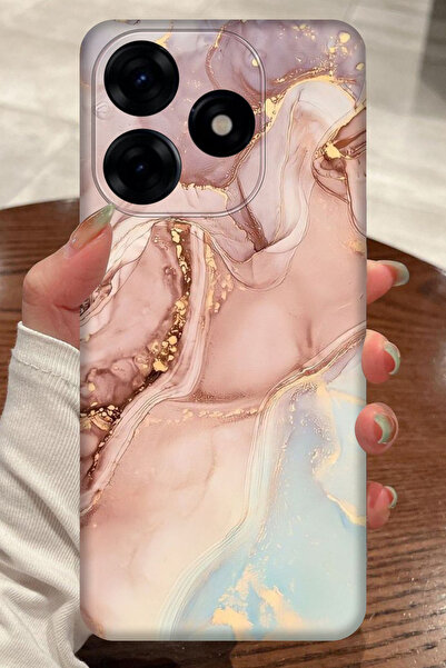realme C63 Uyumlu Açık Renk Mermer Desenli Kamera Korumalı HD Baskılı Silikon...