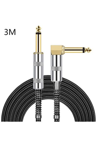 Choice Golden Bend 3m Braided Guitar Cable 3m 5m High Elastic Pvc 6.35mm Audio Cable 1/4" Straight To Right