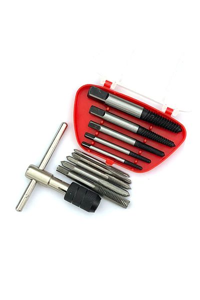 Binoax Red 6pcs Metric Thread Tap Drill M3-m8 With 5 Pcs Damaged Screw Extractor M3-m14