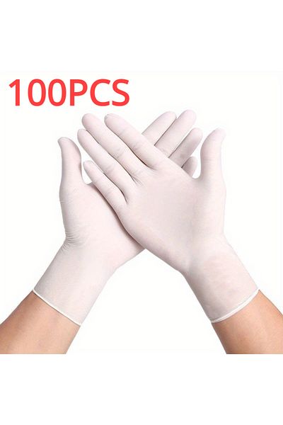 Choice L 100PCS White 20/50/100PCS White Nitrile Gloves Waterproof Oil-Resistant Household Gloves Cleaning