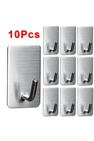 Choice 10 قطع 1-10 قطع خطاف لاصق ذاتي من الفولاذ المقاوم للصدأ خطاف حائط ثقيل...
