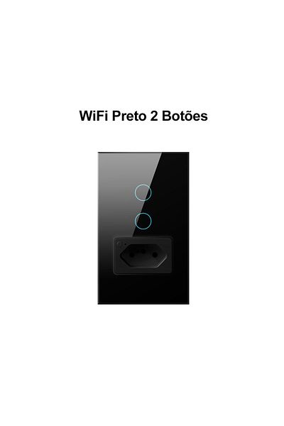 Choice Black 2 Gang Avatto Wifi Smart Wall Switch & Socket Brazil Standard 4x2 Glass Panel 1/2 Buttons Ligh